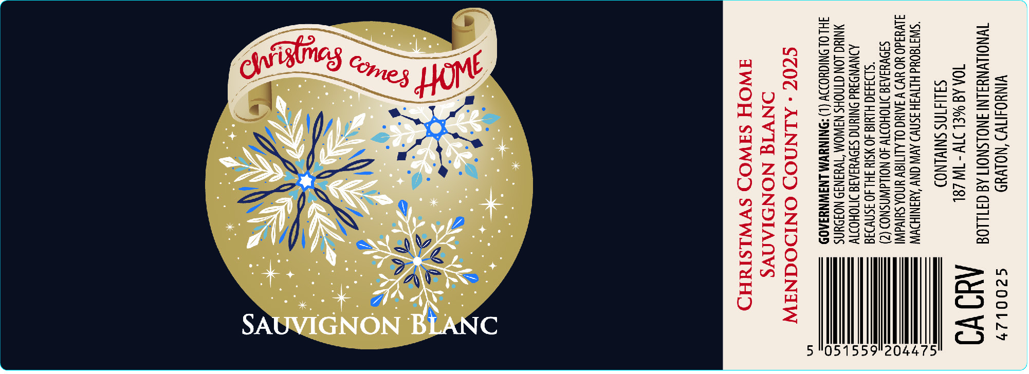 TABC label artwork for CHRISTMAS COMES HOME SAUVIGNON BLANC