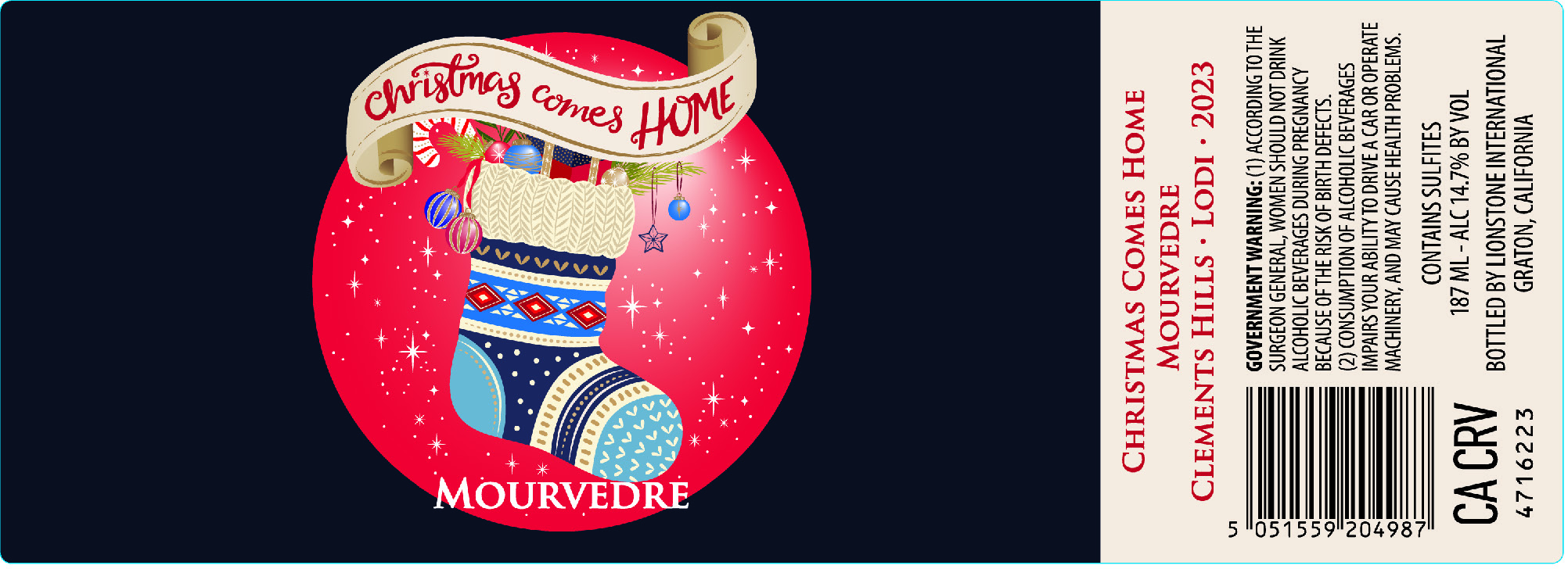TABC label artwork for CHRISTMAS COMES HOME MOURVEDRE