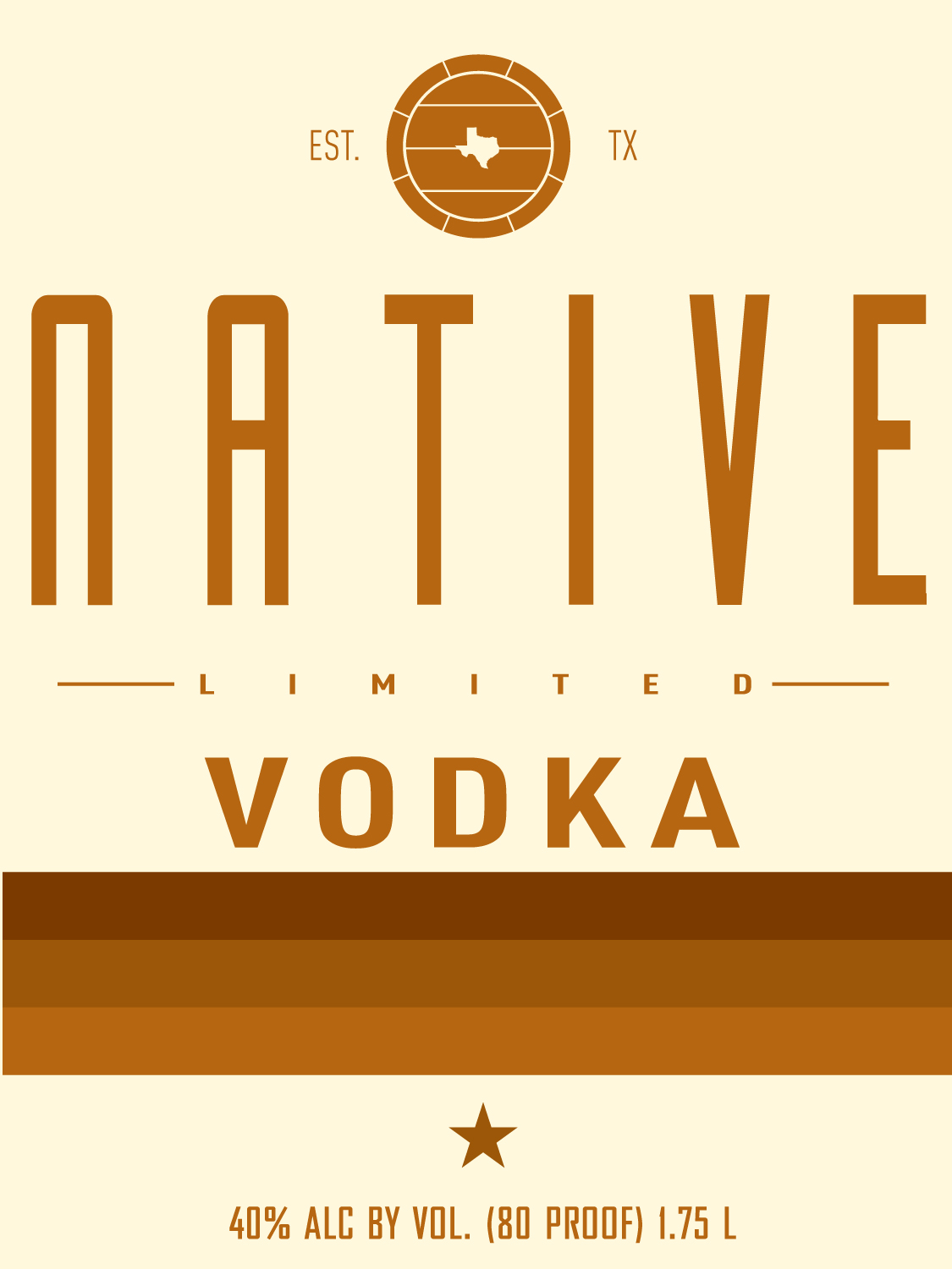 TABC label artwork for Native Limited Vodka