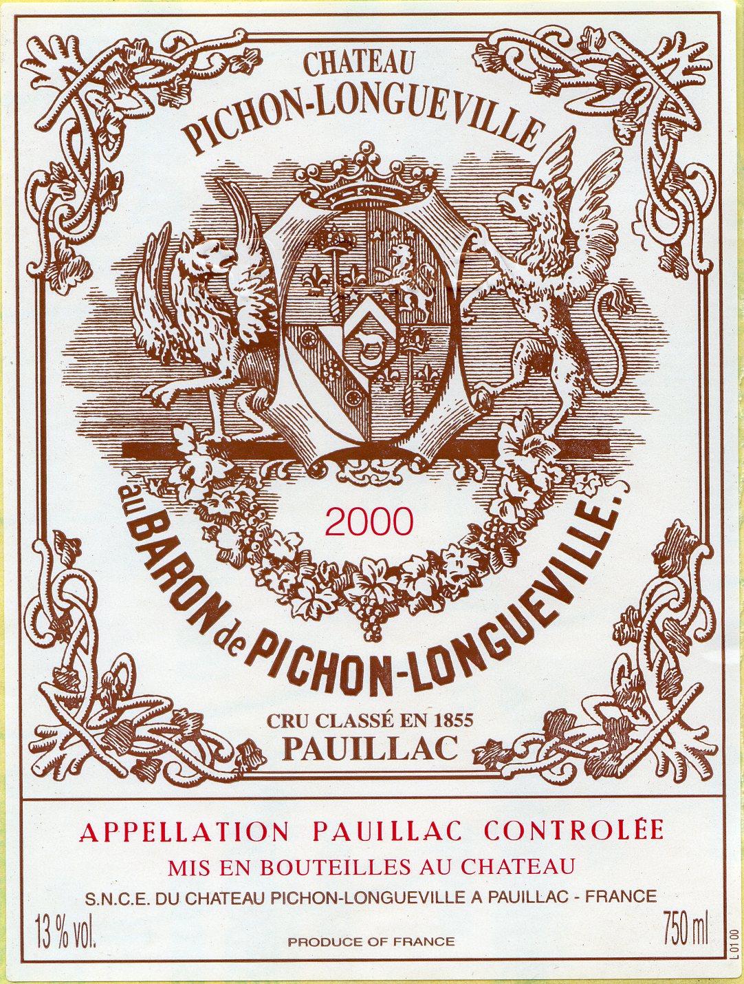 TABC label artwork for CHATEAU PICHON-LONGUEVILLE BARON