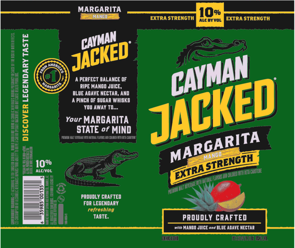 TABC label artwork for Cayman Jacked Mango Margarita
