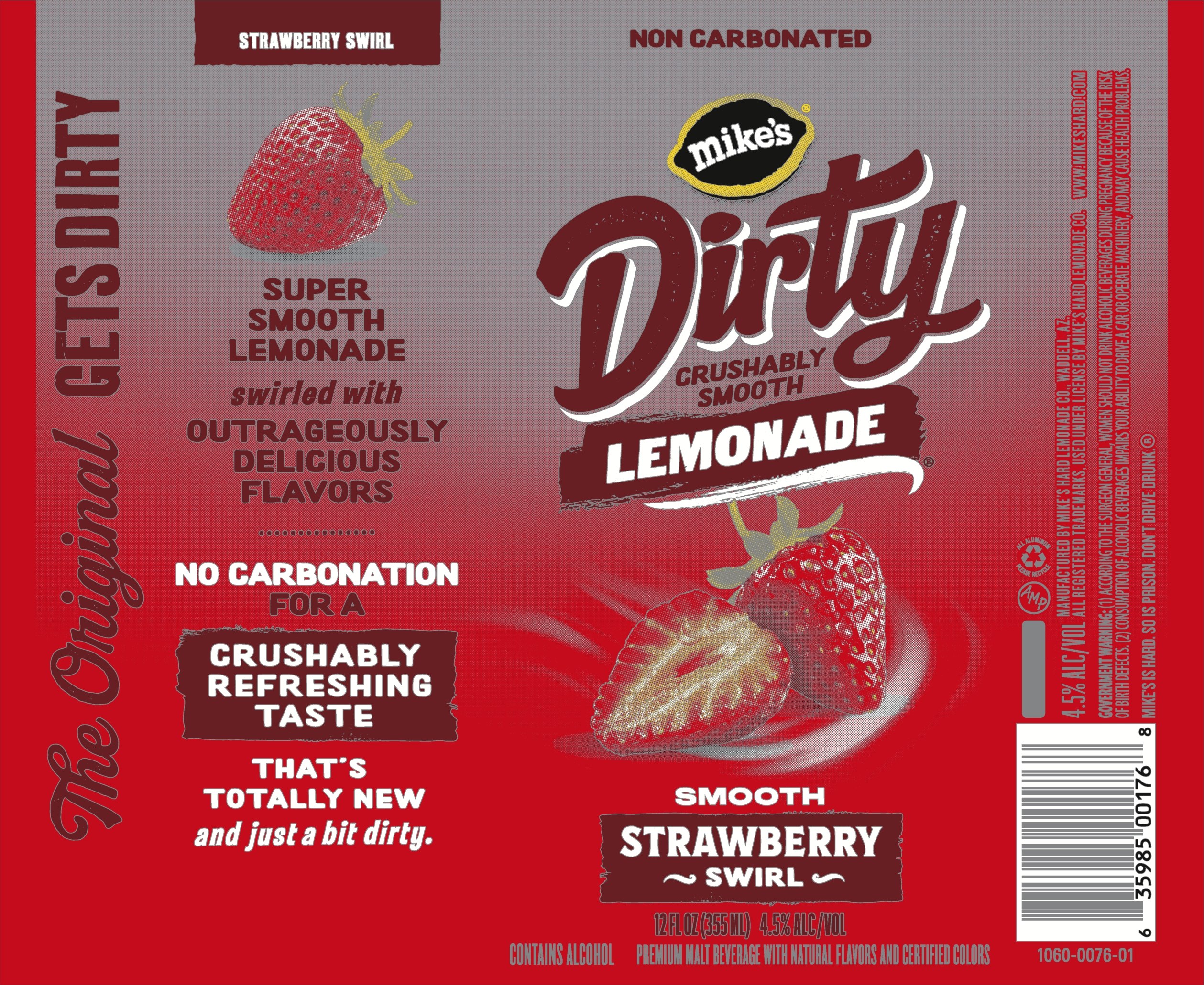TABC label artwork for Mike's Dirty Lemonade Smooth Strawberry Swirl