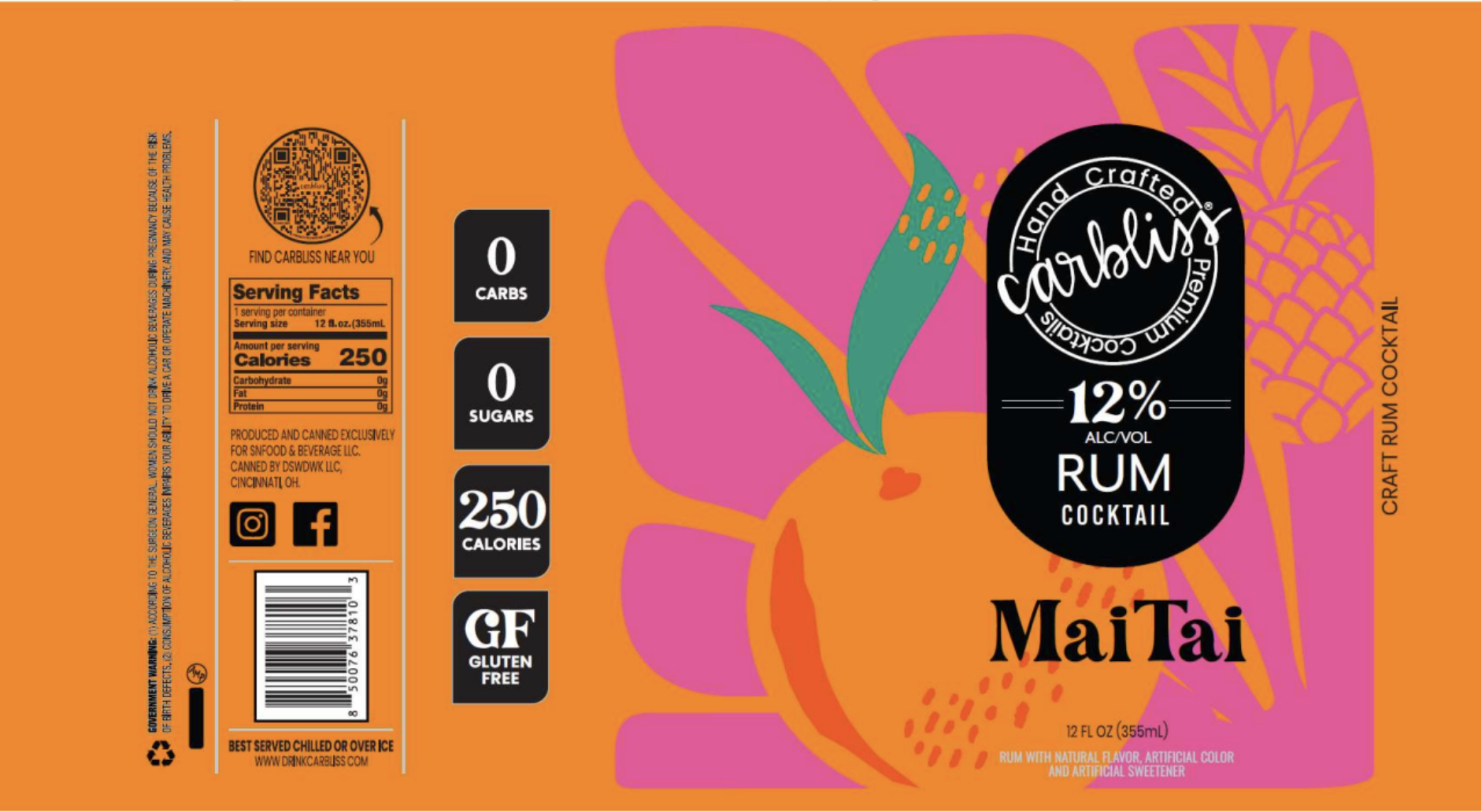 TABC label artwork for Carbliss Mai Tai
