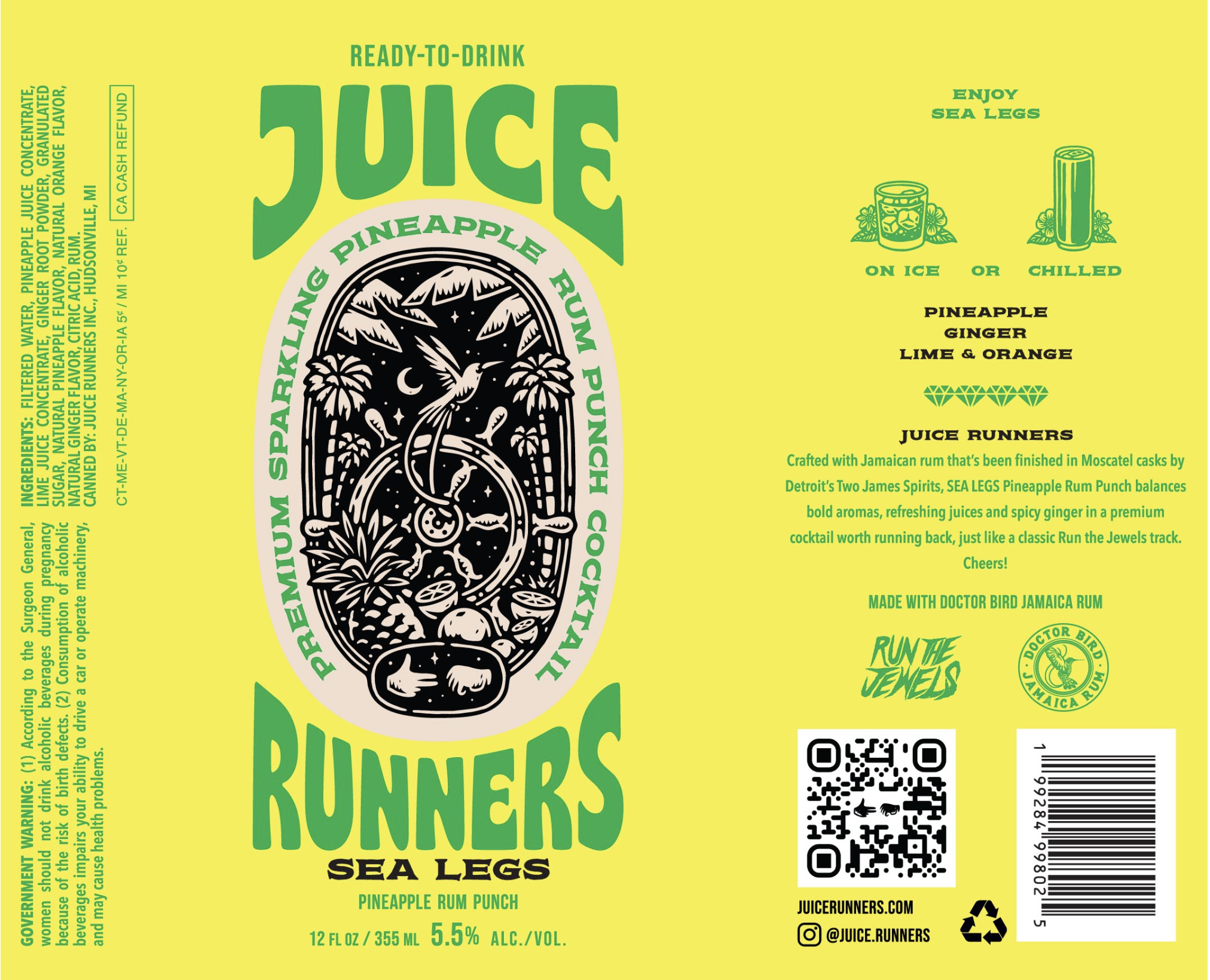 TABC label artwork for JUICE RUNNERS Sea Legs