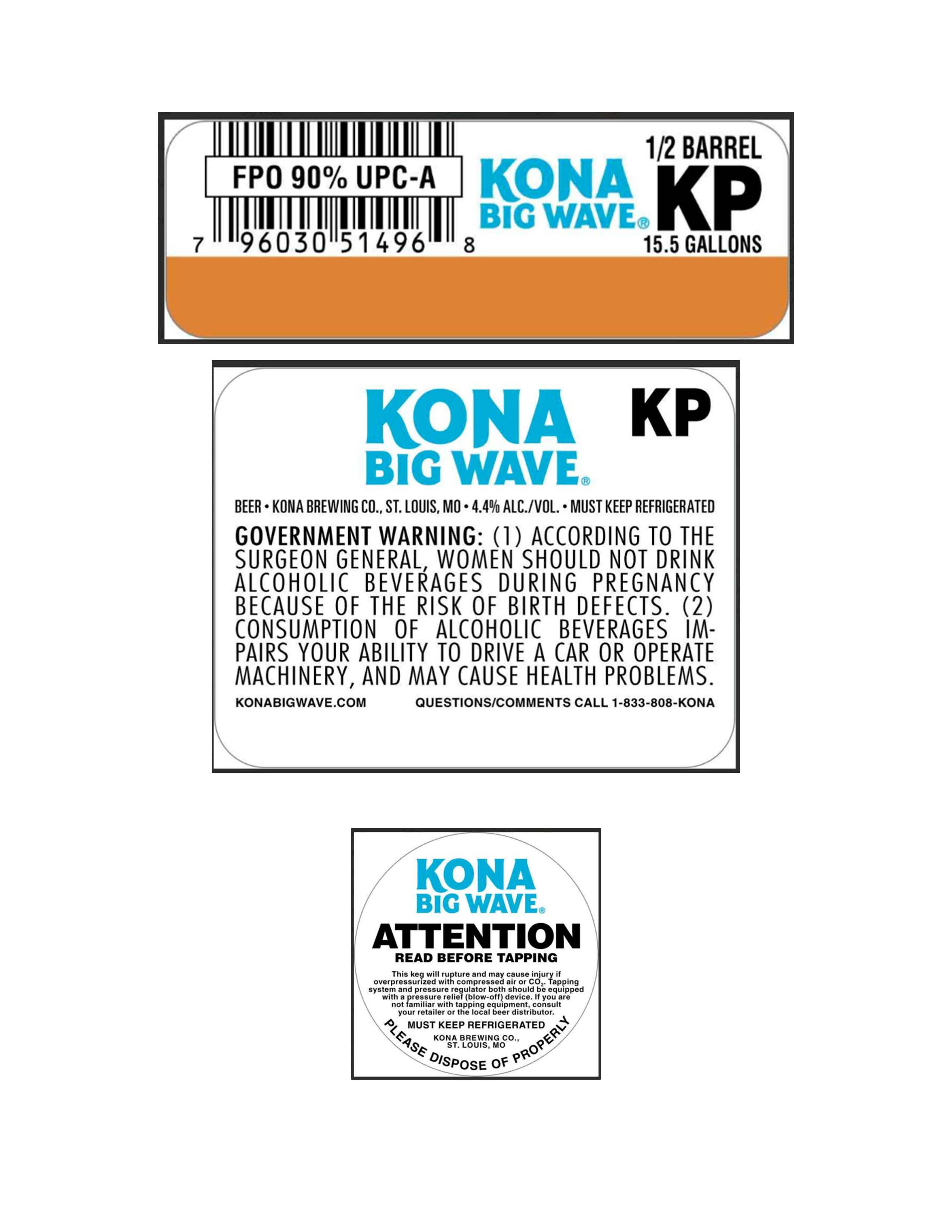 TABC label artwork for KONA BIG WAVE REVISED 15.5 GAL. KEG