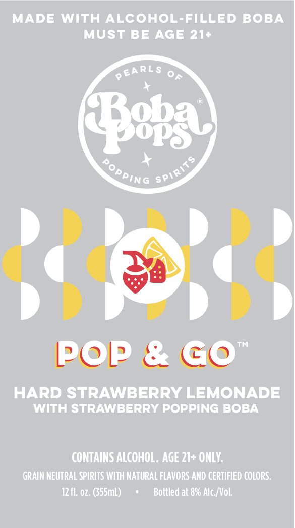 TABC label artwork for Boba POPS Pop & Go Hard Strawberry Lemonade