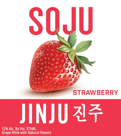 TABC label artwork for Jinju Soju Strawberry