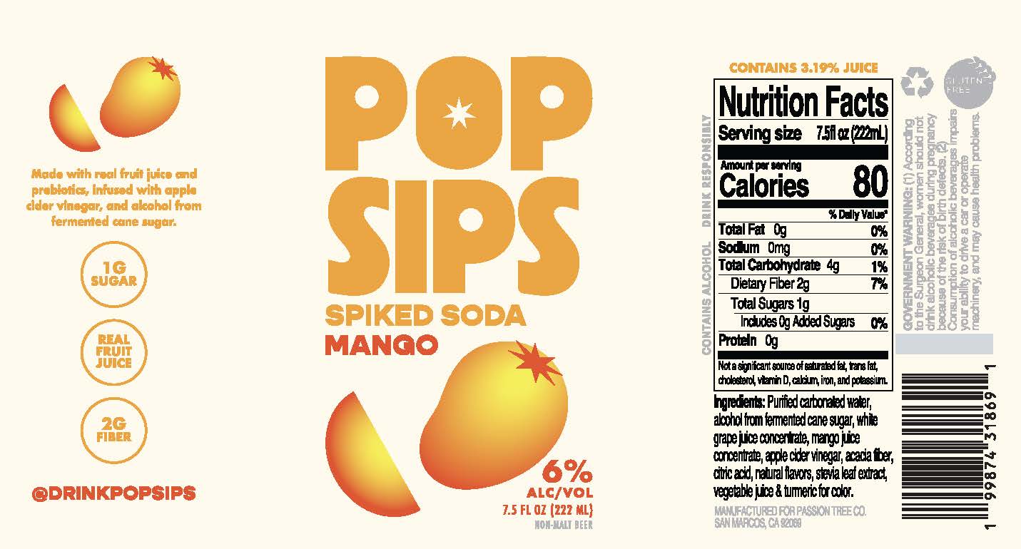 TABC label artwork for Pop Sips Mango