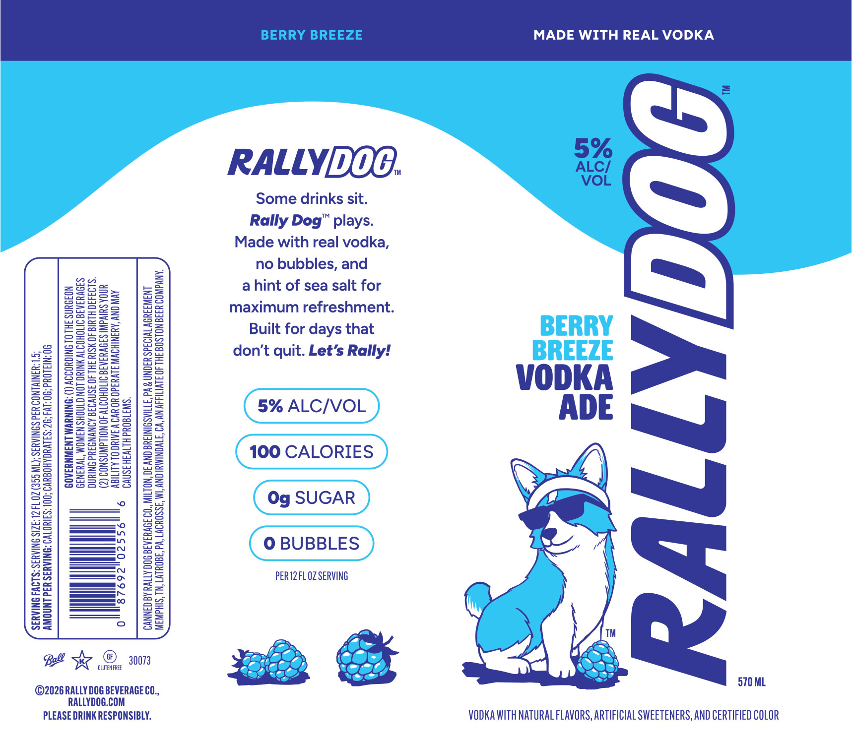 TABC label artwork for RallyDog Berry Breeze