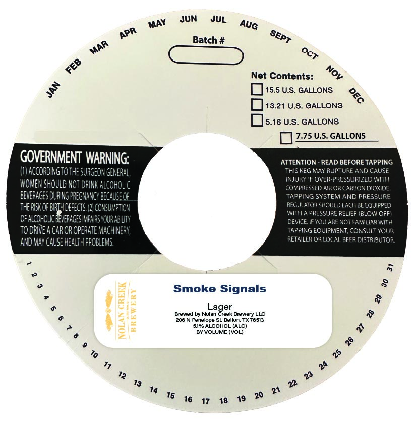 TABC label artwork for Smoke Signals