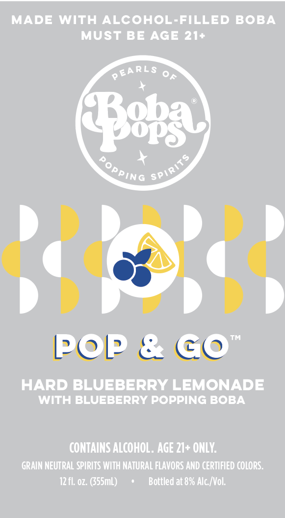 TABC label artwork for BOBA POPS POP & GO Hard Blueberry Lemonade