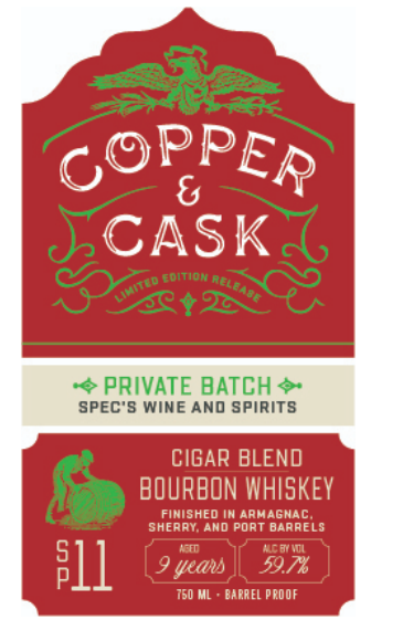TABC label artwork for Copper & Cask SP-11: Cigar Blend