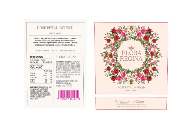 TABC label artwork for Flora Regina Rose Petal Sauvignon Blanc