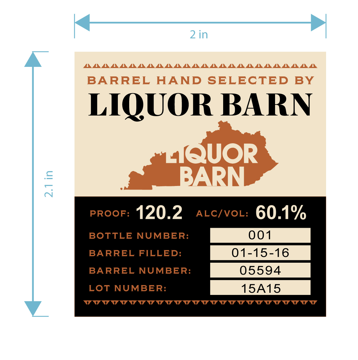 TABC label artwork for Town Branch 10YR Single Barrel Reserve Cask Strength
