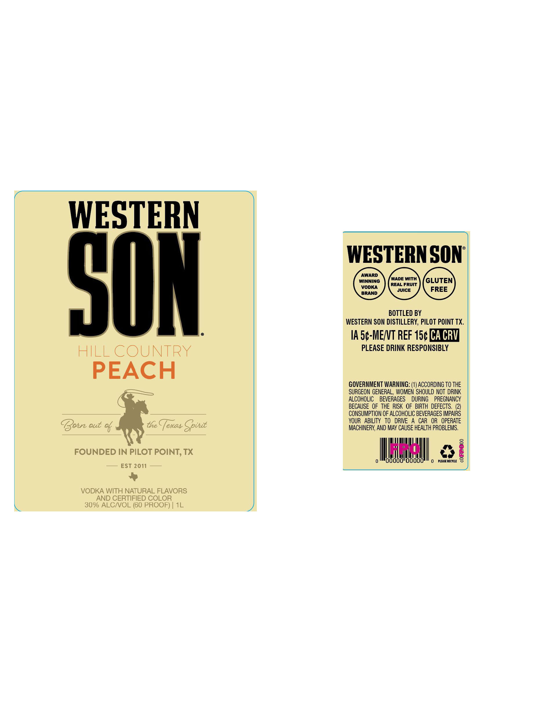 TABC label artwork for Western Son Hill Country Peach