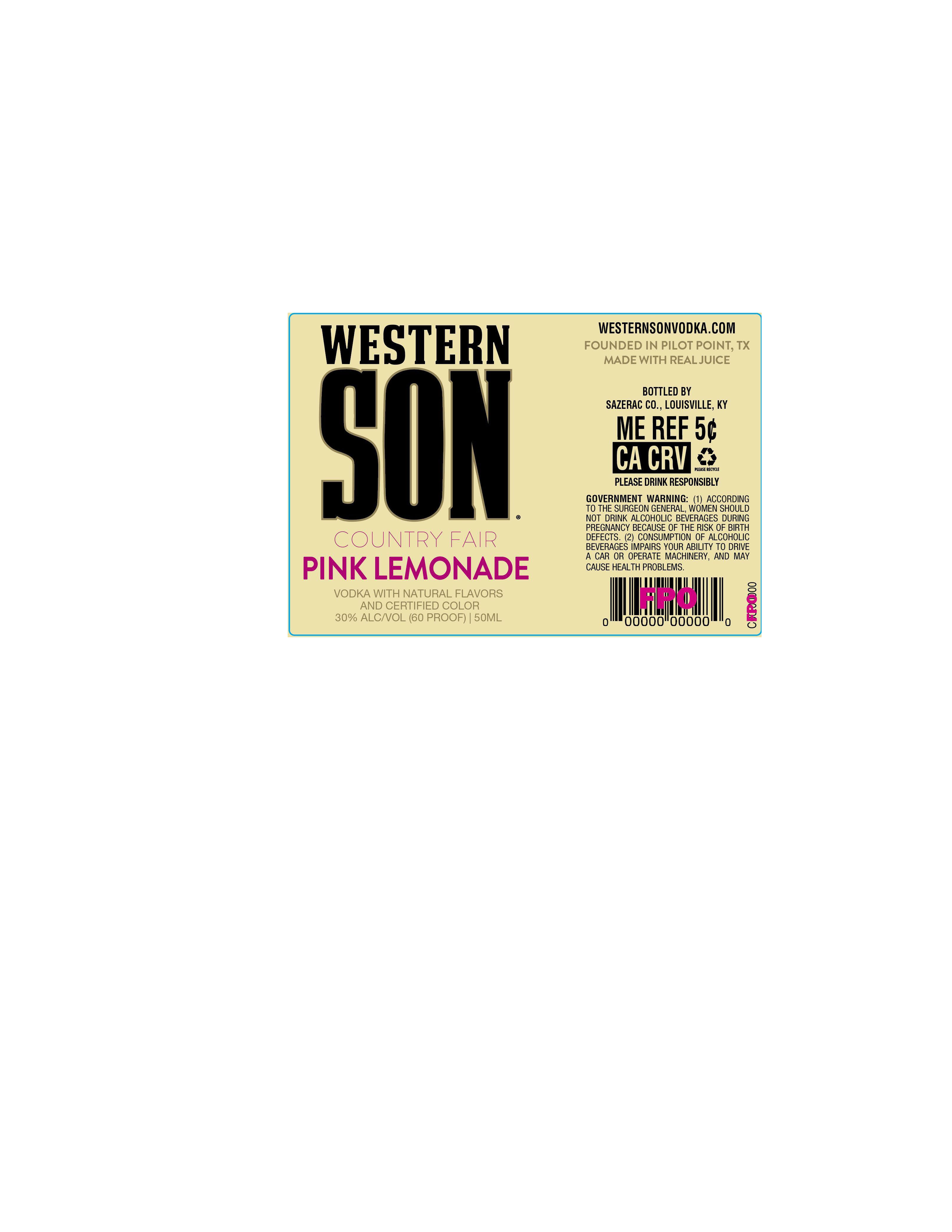 TABC label artwork for Western Son County Fair Pink Lemonade