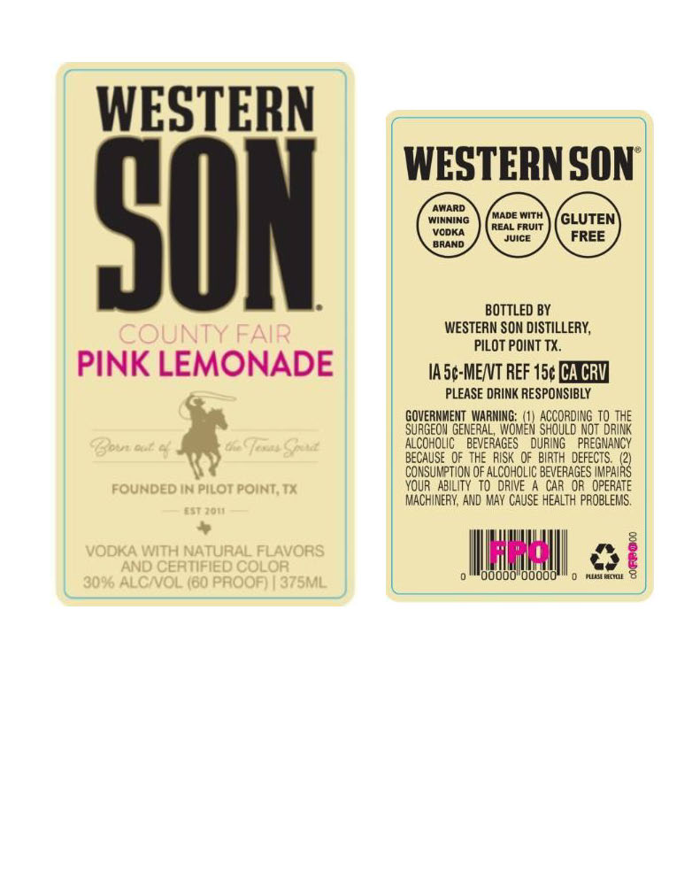 TABC label artwork for Western Son County Fair Pink Lemonade