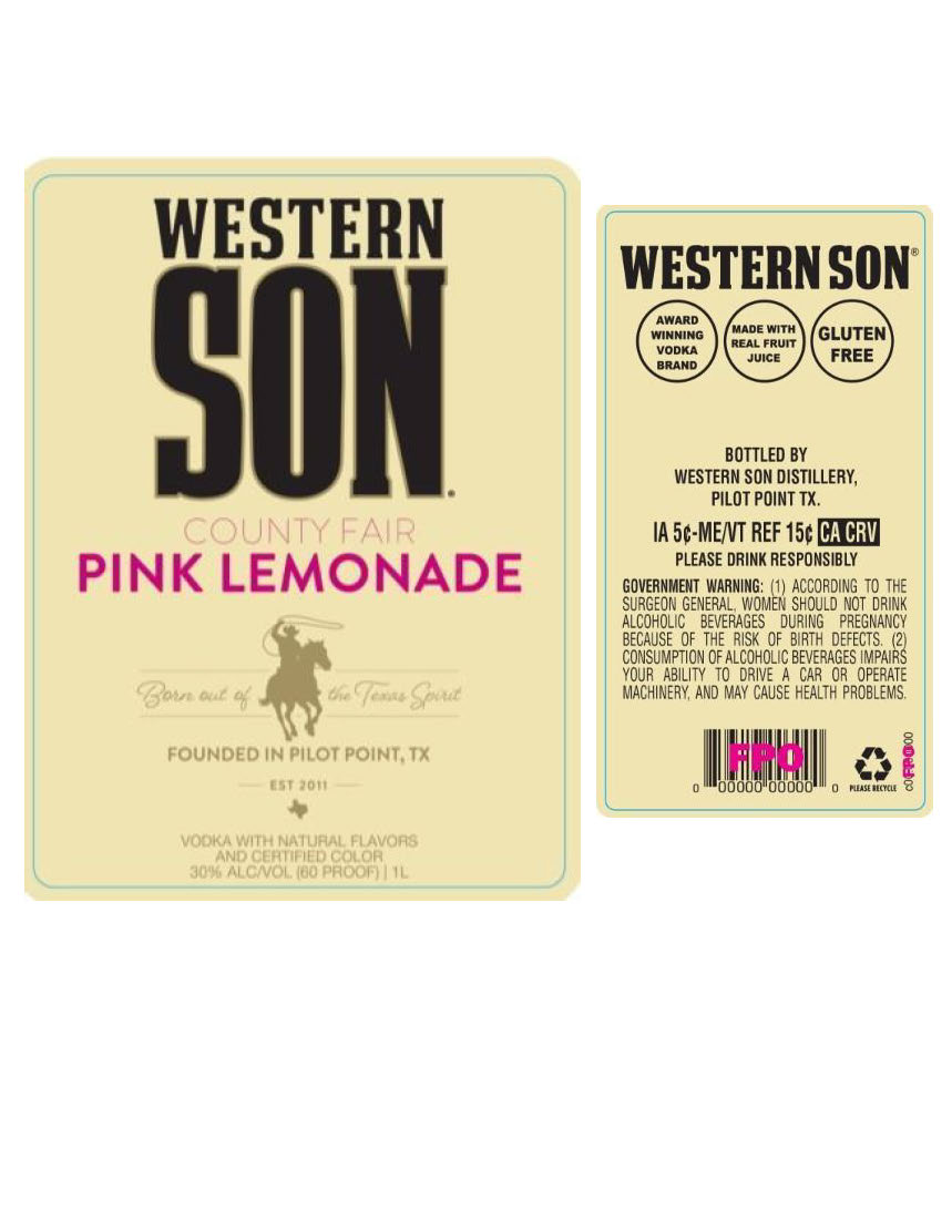 TABC label artwork for Western Son County Fair Pink Lemonade
