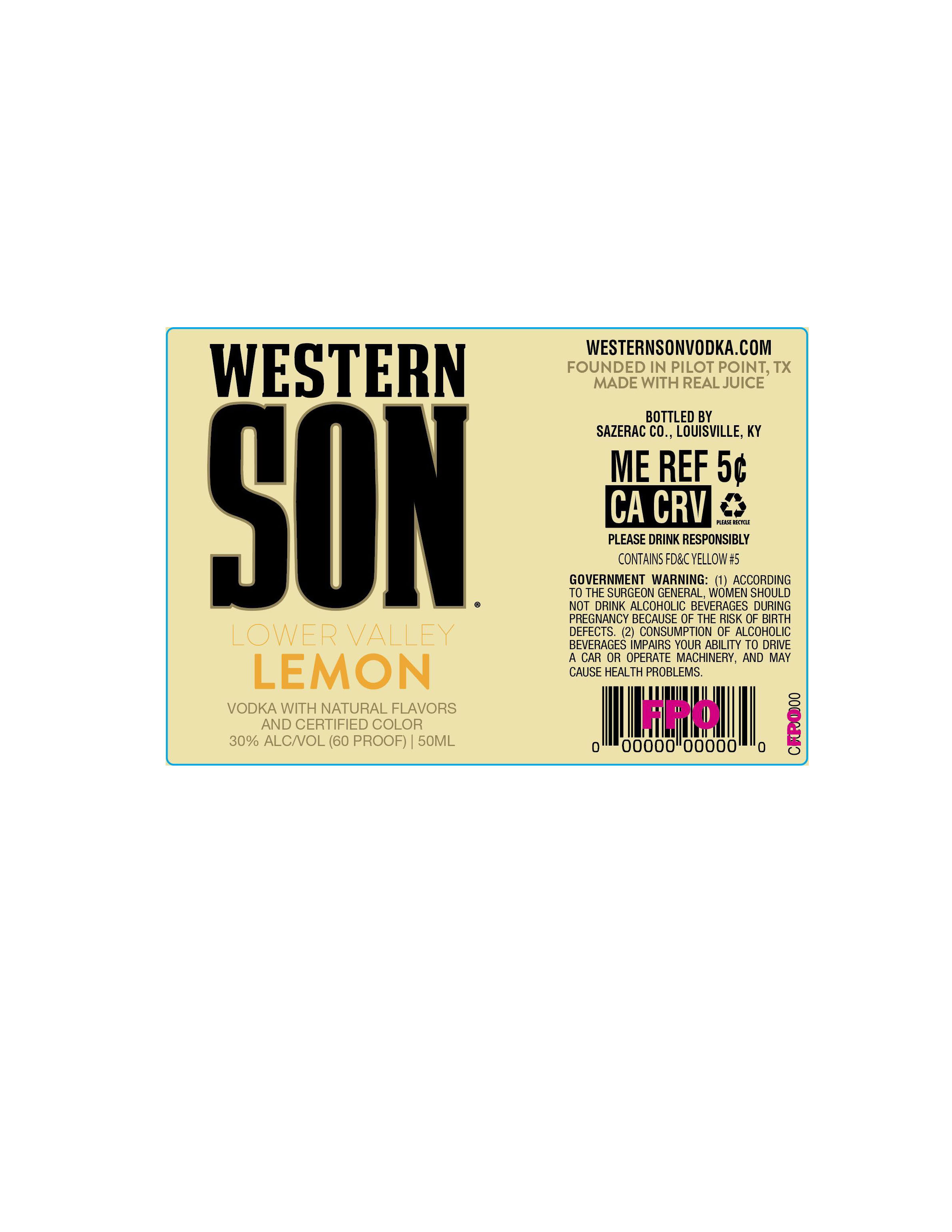 TABC label artwork for Western Son Lower Valley Lemon