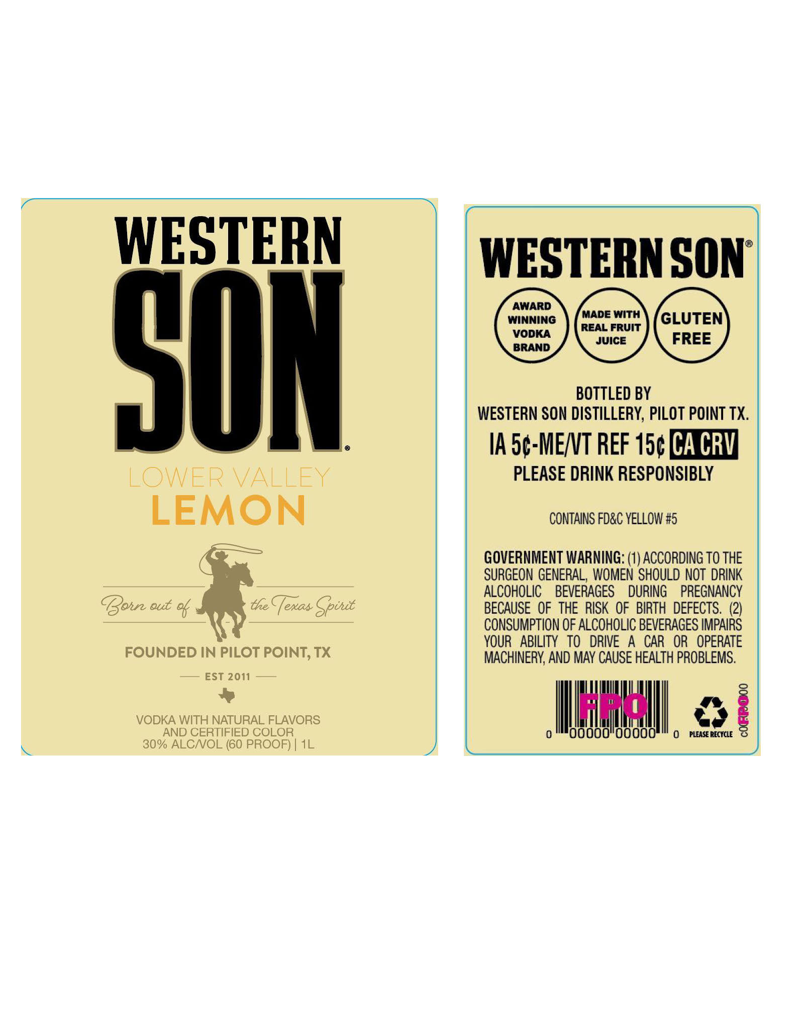 TABC label artwork for Western Son Lower Valley Lemon