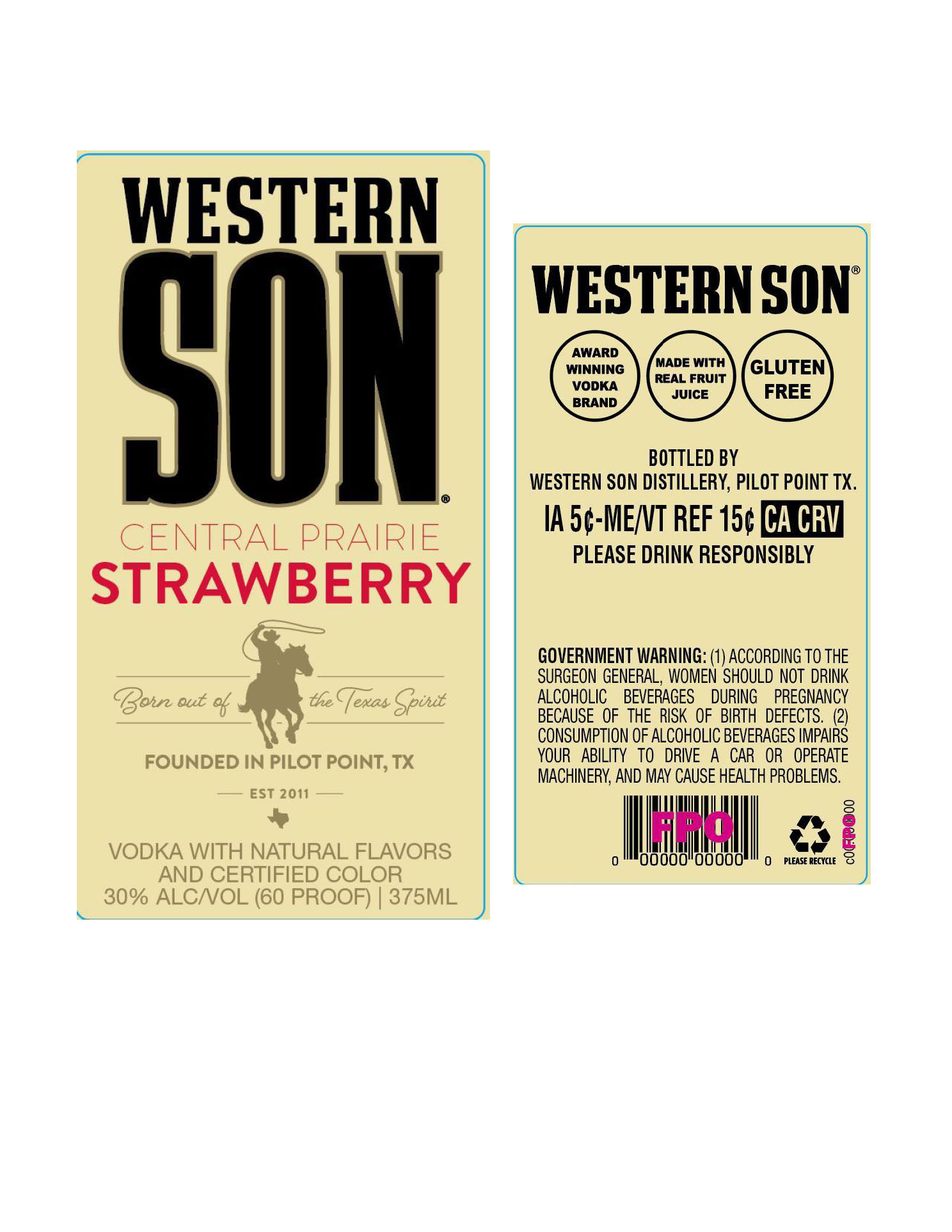 TABC label artwork for Western Son Central Prairie Strawberry