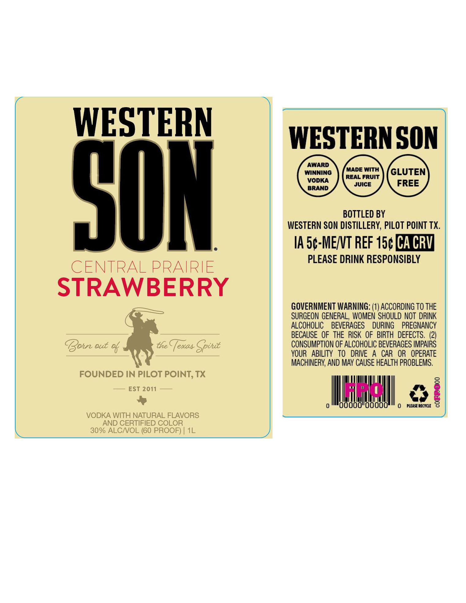 TABC label artwork for Western Son Central Prairie Strawberry