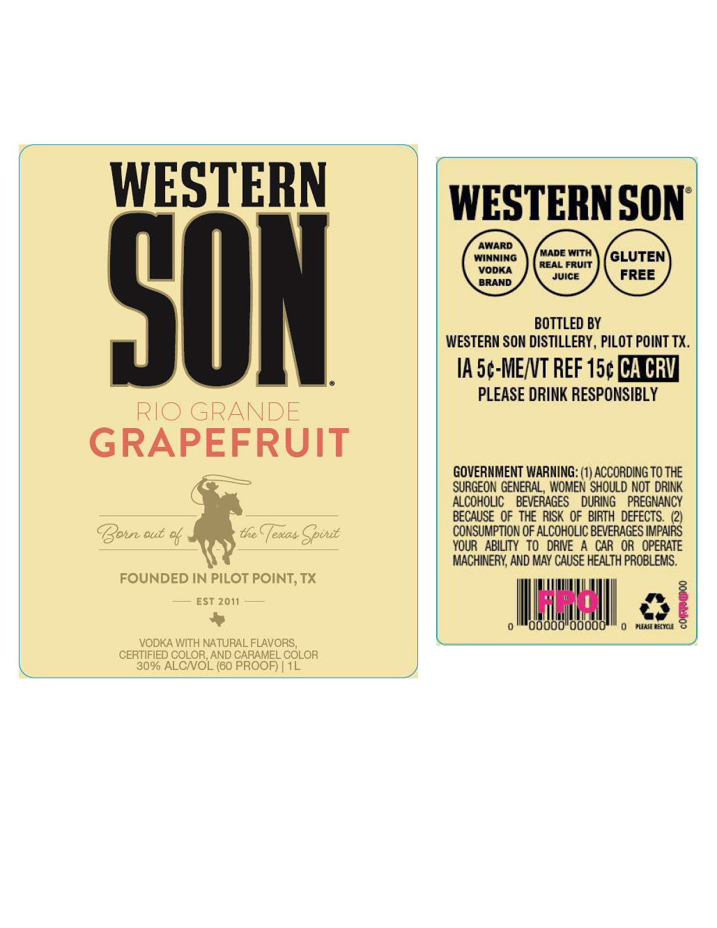TABC label artwork for Western Son Rio Grande Grapefruit