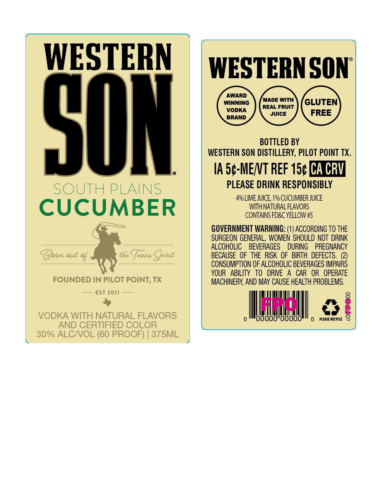 TABC label artwork for Western Son South Plains Cucumber