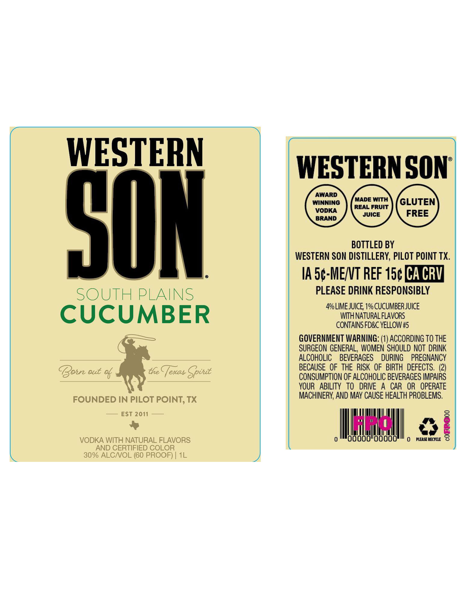 TABC label artwork for Western Son South Plains Cucumber