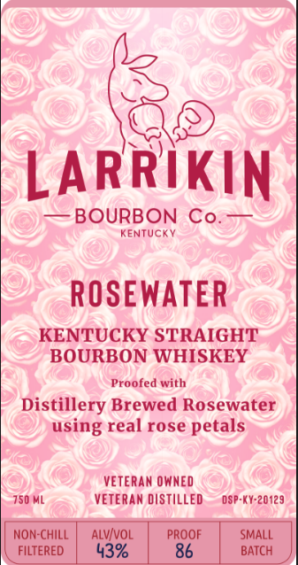TABC label artwork for Larrikin Bourbon Co Rosewater Bourbon