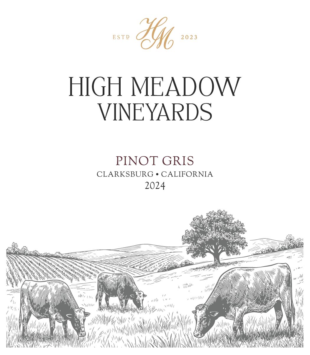TABC label artwork for High Meadow 2024 Pinot Gris, Clarksburg