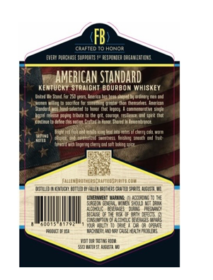TABC label artwork for FALLEN BROTHERS AMERICAN STANDARD