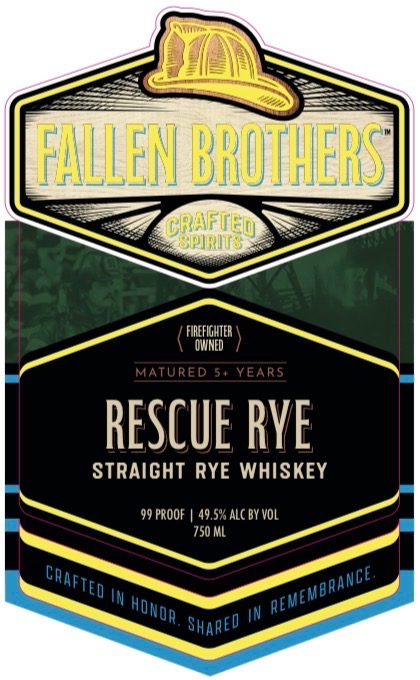 TABC label artwork for FALLEN BROTHERS CRAFTED SPIRITS RESCUE RYE STRAIGHT RYE WHISKEY