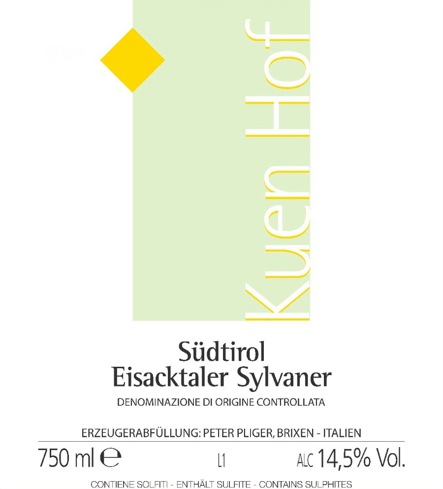 TABC label artwork for Kuenhof Sylvaner White Wine