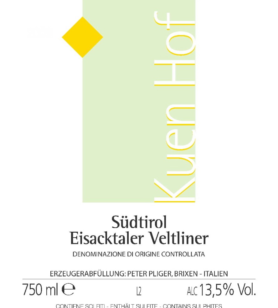 TABC label artwork for Kuenhof Veltliner White Wine