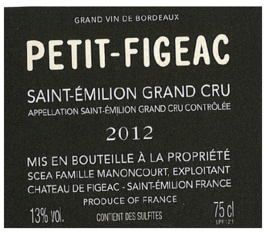 TABC label artwork for PETIT FIGEAC SAINT EMILION RED