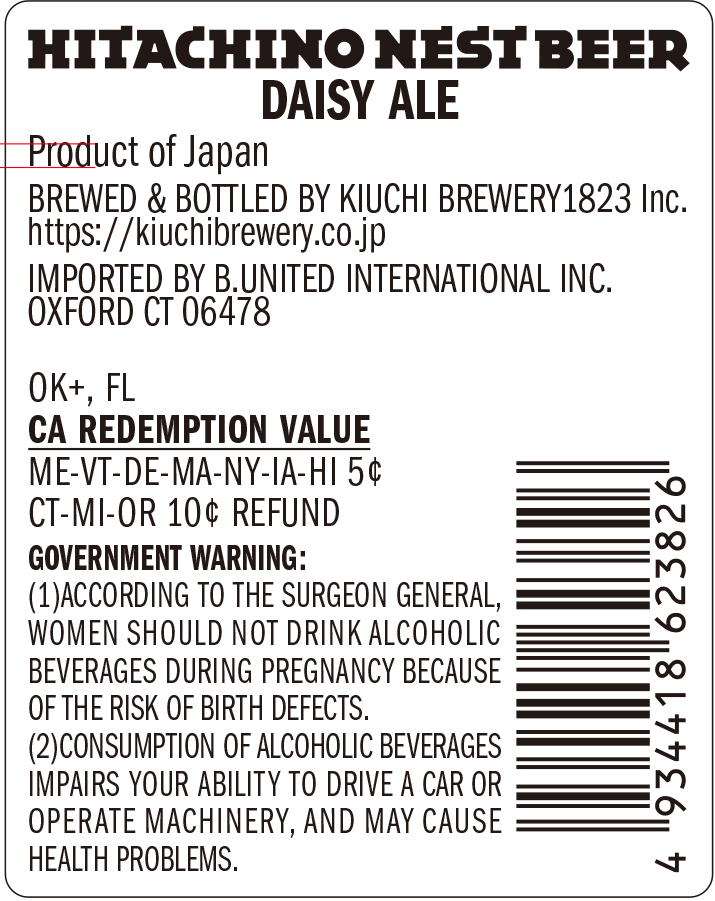 TABC label artwork for Daisy