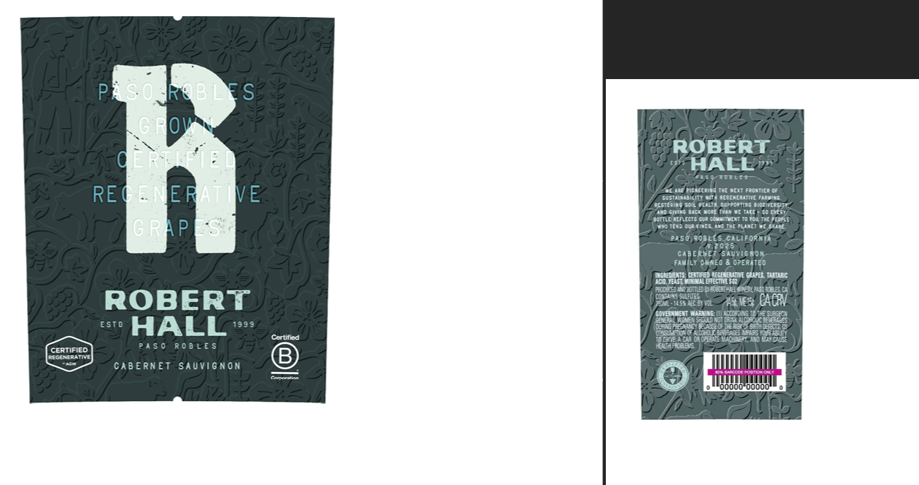 TABC label artwork for ROBERT HALL CABERNET SAUVIGNON PASO ROBLES