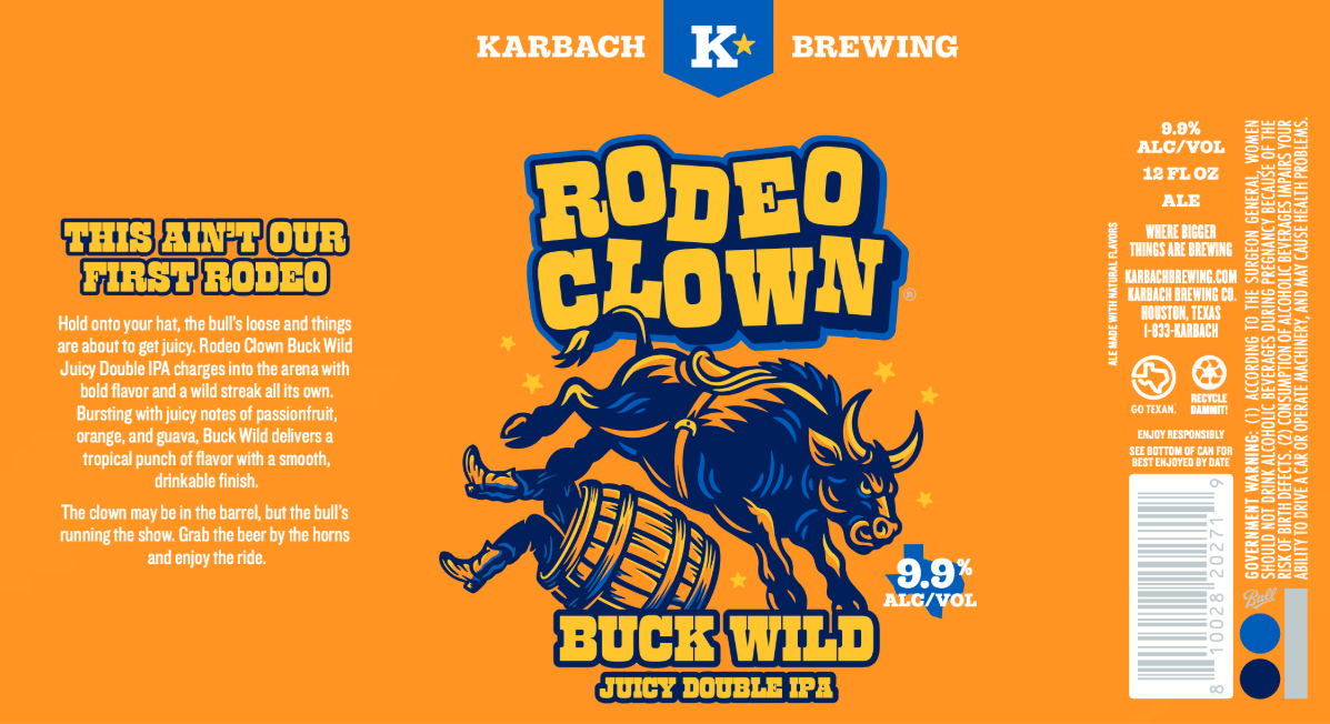 TABC label artwork for Karbach Rodeo Clown Buck Wild