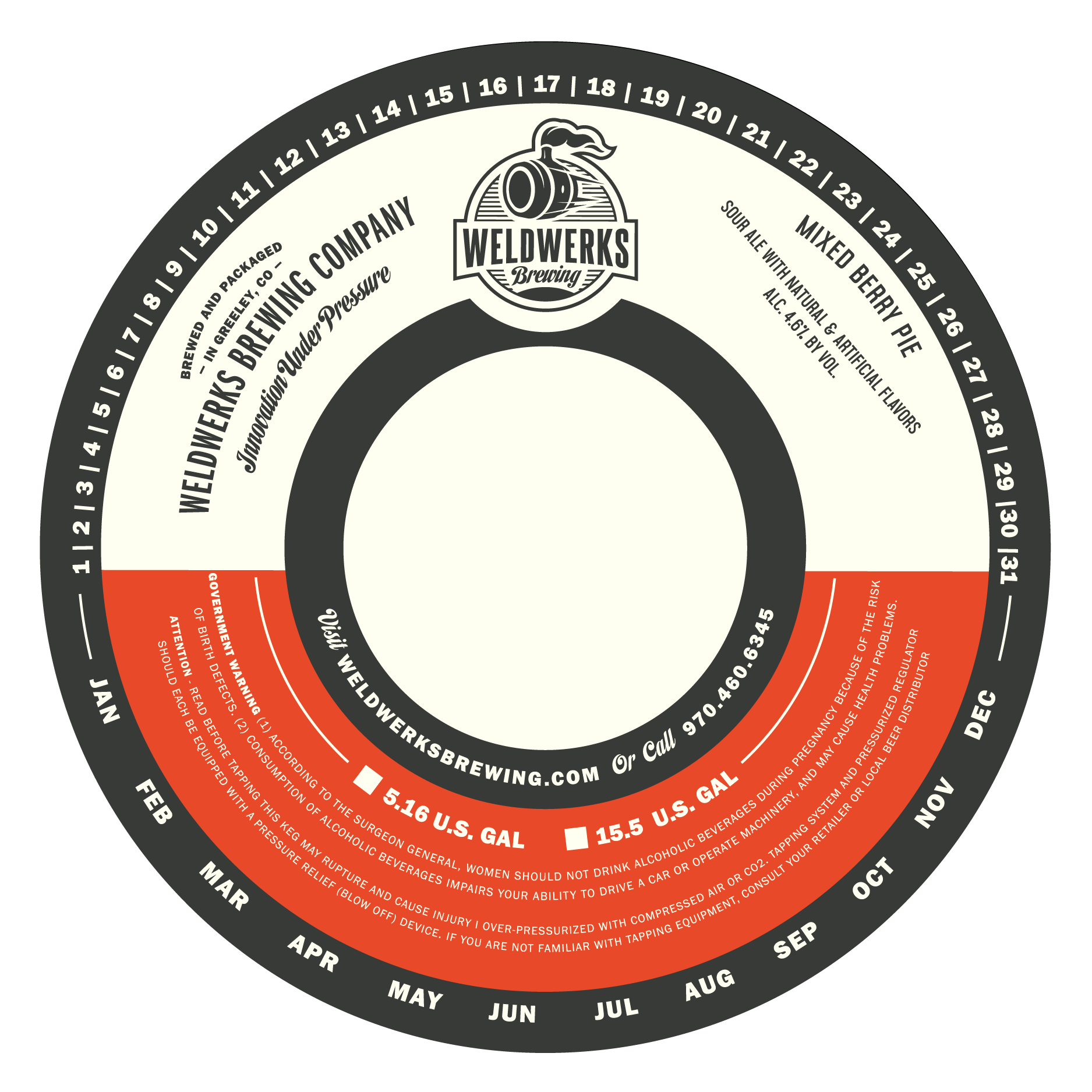 TABC label artwork for Mixed Berry Pie