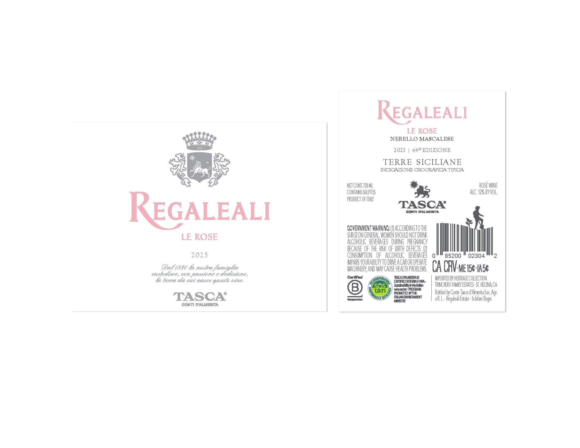 TABC label artwork for Regaleali Le Rose Terre Siciliane IGT