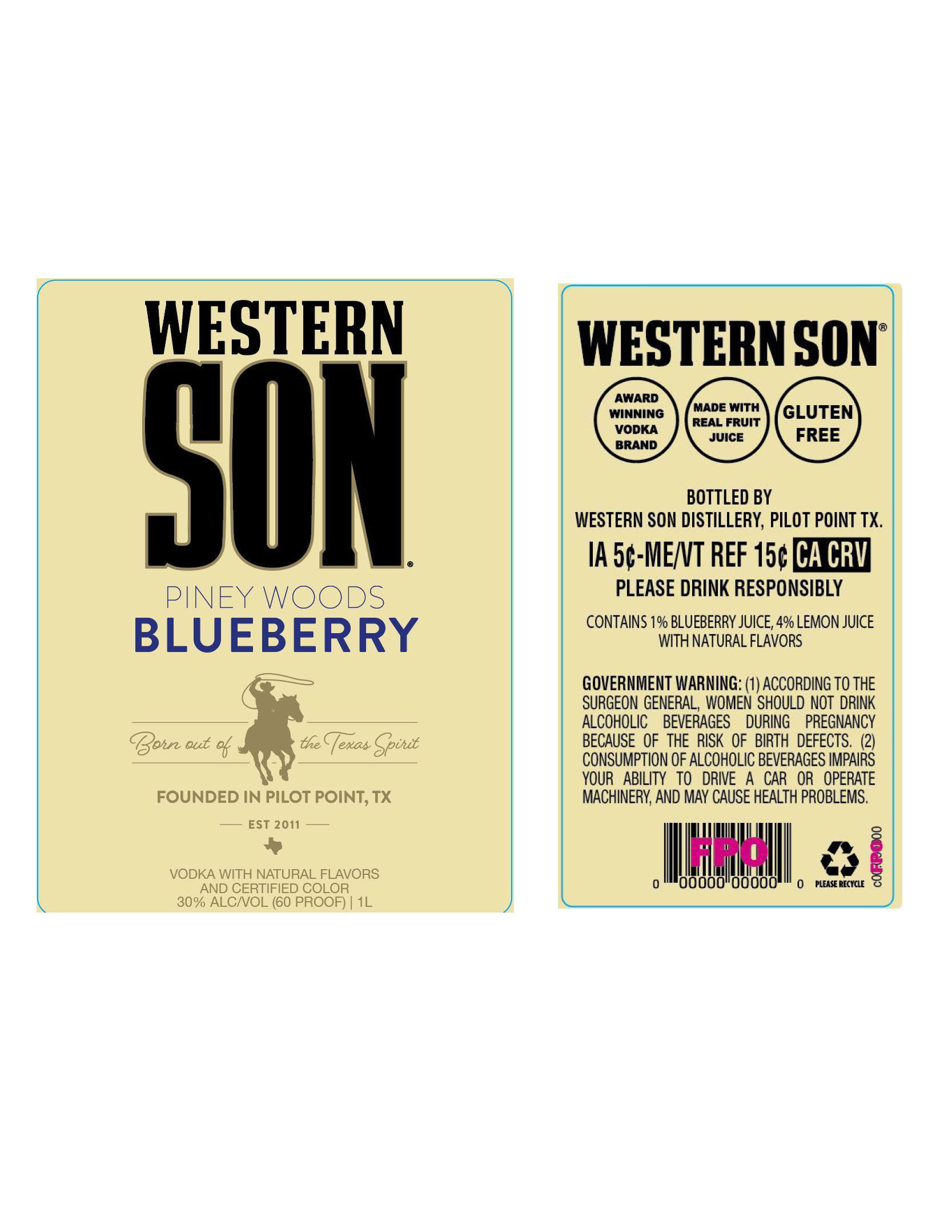 TABC label artwork for Western Son Piney Woods Blueberry