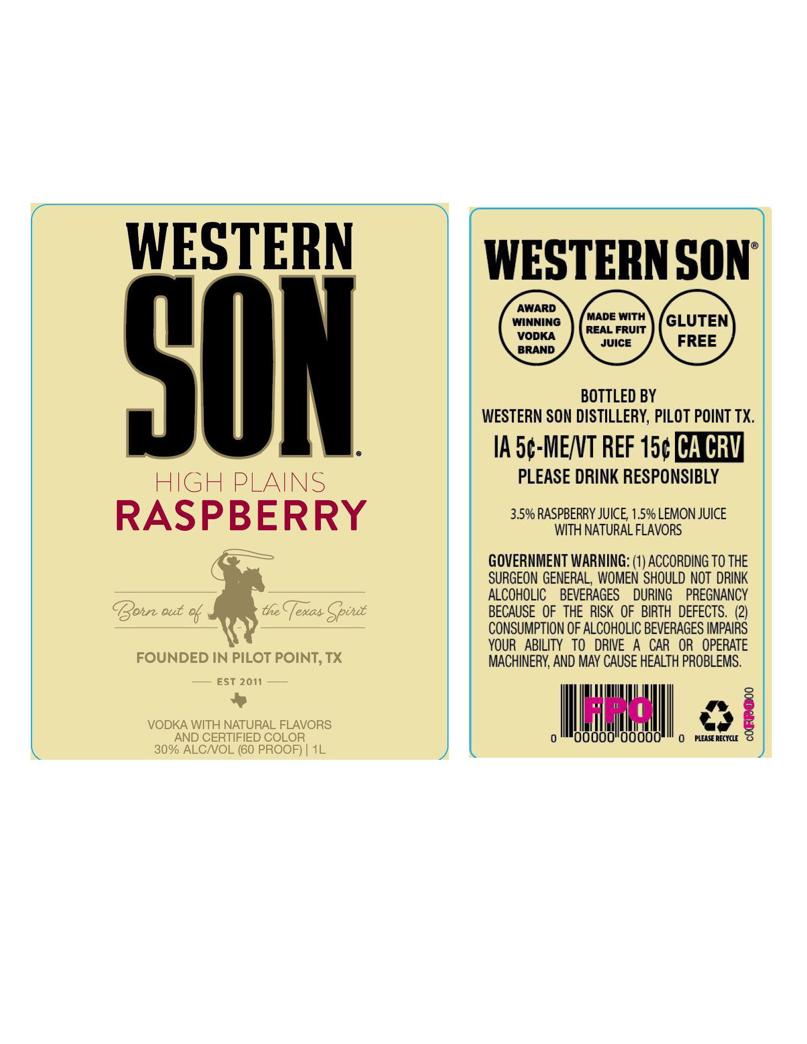 TABC label artwork for Western Son High Plains Raspberry