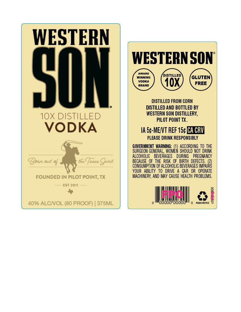 TABC label artwork for Western Son Vodka 10x Distilled