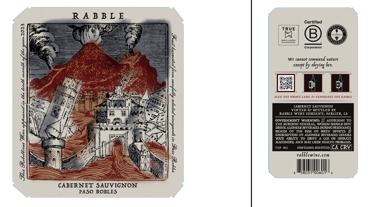TABC label artwork for RABBLE CABERNET SAUVIGNON PASO ROBLES