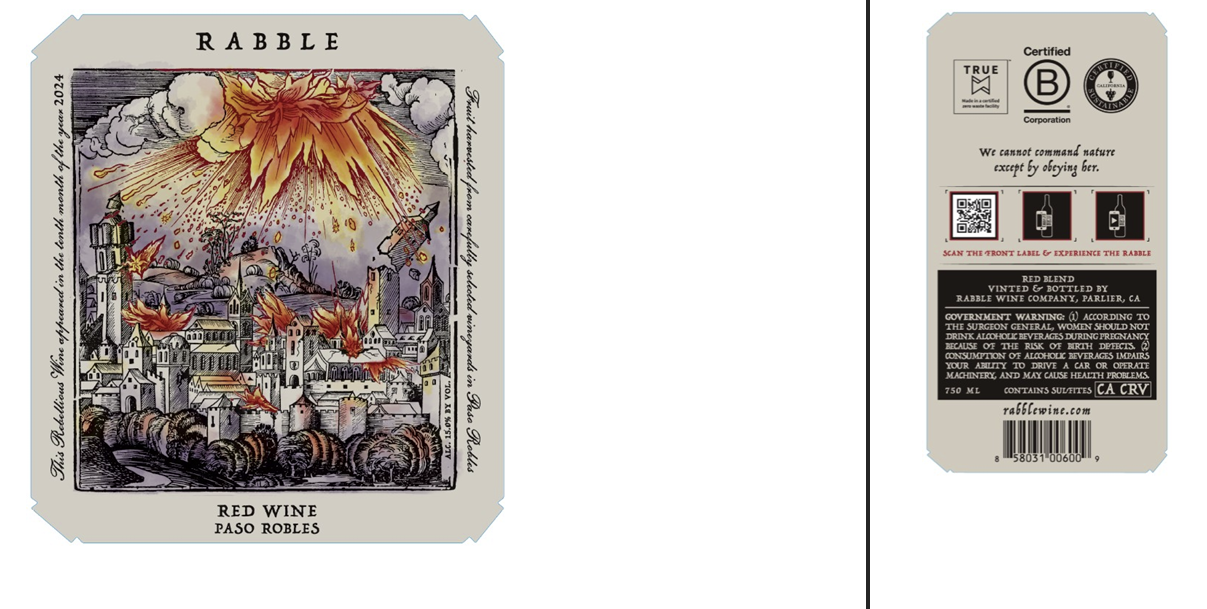 TABC label artwork for RABBLE RED BLEND PASO ROBLES