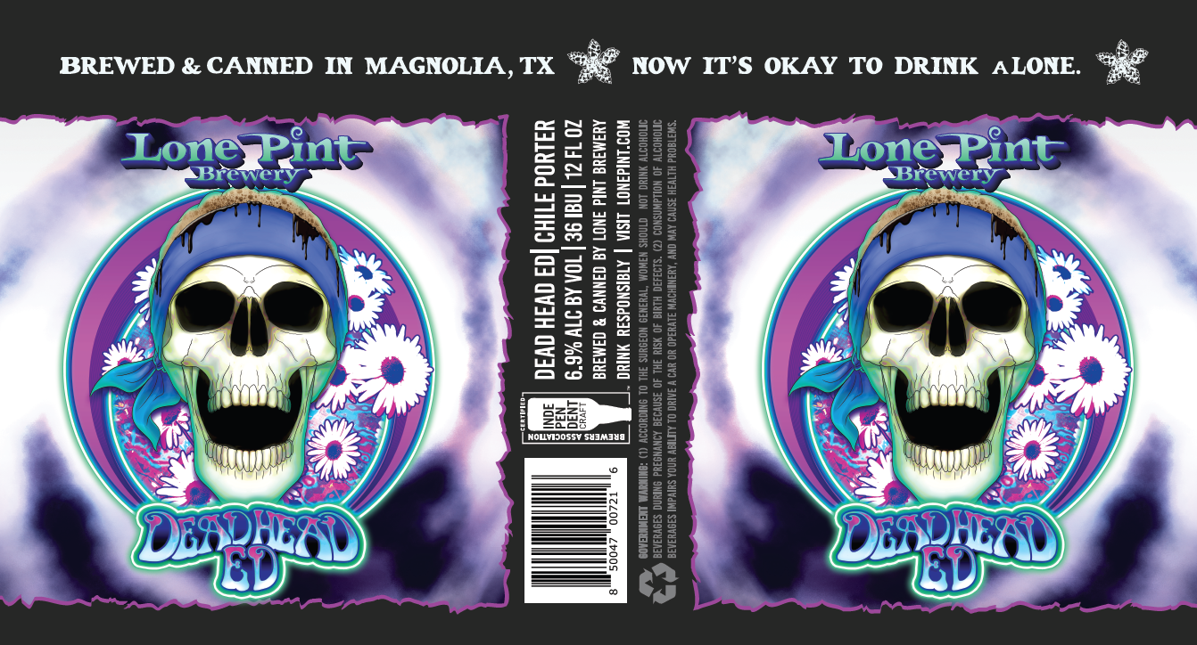 TABC label artwork for Dead Head Ed Chile Porter