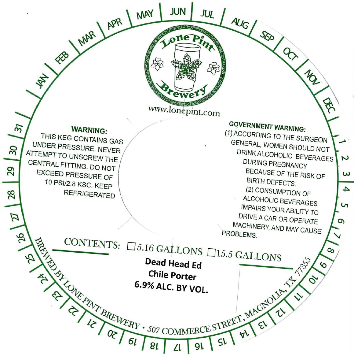 TABC label artwork for Dead Head Ed Chile Porter