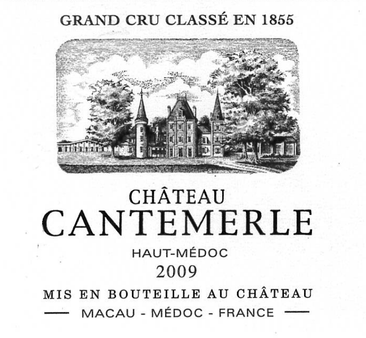 TABC label artwork for CHATEAU CANTEMERLE RED BORDEAUX HAUT-MEDOC