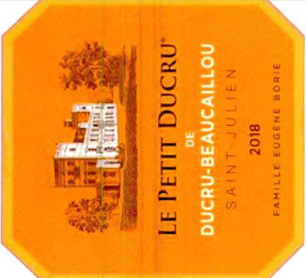 TABC label artwork for LE PETIT DUCRU DE DUCRU-BEAUCAILLOU RED BORDEAUX SAINT-JULIEN